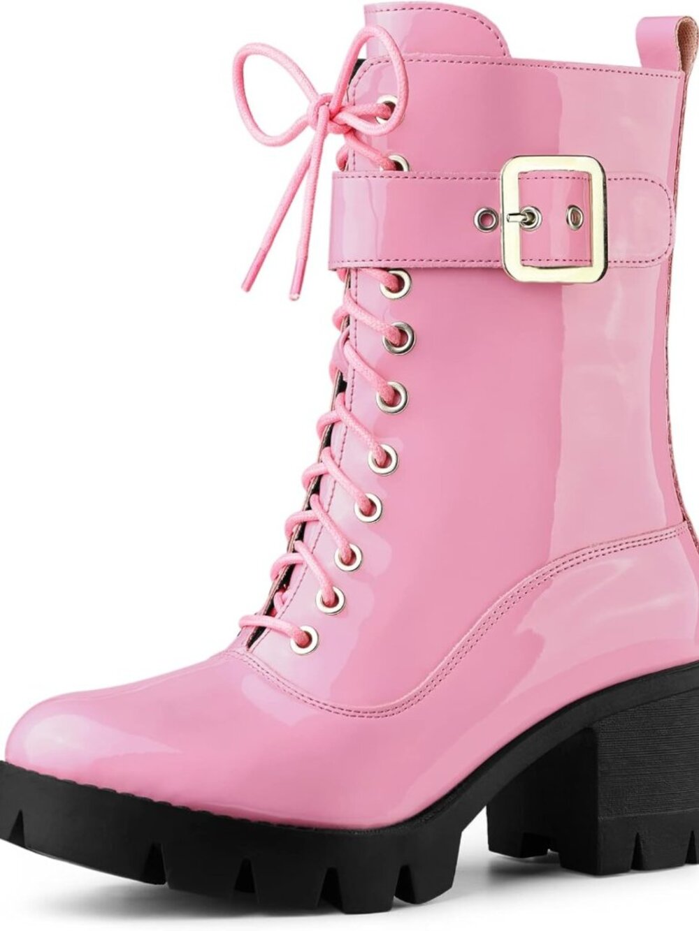 Stylish Women's Zip-Up Chunky Heel Combat Boots | Trendy Platform Footwear